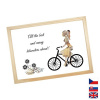 Rámček na darovanie peňazí - Dámsky bicykel, Nápis anglicky, Rámik 917 - drevo - borovica