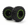 BlackZon Smyter MT 4WD: Pneu s diskami MT (čierna/zelená) 1:12