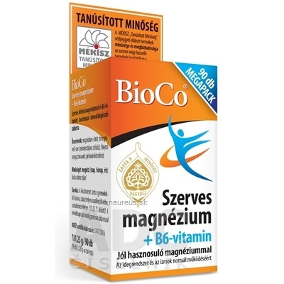 BioCo Magyarország Kft. BioCo Organické Magnézium + vitamín B6 MEGAPACK tbl 1x90 ks