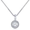 GRACE Silver Jewellery Stříbrný náhrdelník písmeno B - stříbro 925/1000 NH-28-BSP001/B Stříbrná 45 cm B