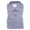 ETERNA Modern fit modrá károvaná košeľa s potlačou Non Iron, Veľkosť 45