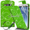 Kožený obal Samsung Galaxy S3 – Diamond Flip – zelená