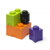 LEGO Storage LEGO úložné boxy Multi-Pack 4 ks - fialová, čierna, oranžová, zelená