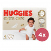 4x HUGGIES® Plienky jednorázové Extra Care 4 (8-14 kg) 33 ks VP-F178444
