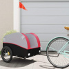 vidaXL Vozík za bicykel, čierno červený 45 kg, železo 94125
