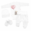 Súprava do pôrodnice pre bábätko 4d teddy love, baby nellys - biela/ružová 56 (1-2m)