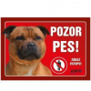 Juko Plastová tabuľa Pozor Pes Bull Terier 21 x 14,7 cm