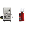 Profitec GO, brushed stainless steel + Eureka Atom W 65, ferrari red