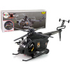 Lean Toys Čierna vojenská helikoptéra – svetelné a zvukové efekty
