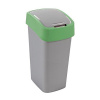 Curver Kôš Curver® FLIP BIN 10L, šedostříbrná/zelená, na odpadky