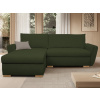 Rohová sedačka Helvetius, tmavo zelená látka