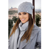 Kamea Šedý luxusný dámsky set čiapka + šál Kamea Ruta, Veľkosť uni, Farba šedá