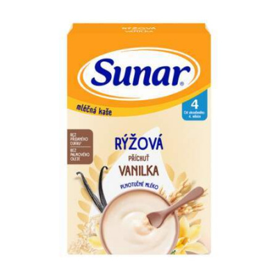 SUNAR Mliečna kaša ryžová vanilka 4+ 210 g - Sunar mliečna kaša ryžová vanilková 210 g