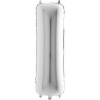 Nafukovací balónik písmeno I strieborné 102 cm - Grabo