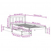vidaXL Posteľ bez matraca biela 90x190 cm masívna borovica - Biela - 156850-90846