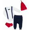 Detský komplet - Detská súprava Nikol 62 biela, červená, námornícka modrá, modrá, šedá 4 ks. (Nicol Holiday Layette Box 4CZ 62 L33B)