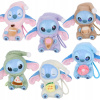Plyšová Hračka kľúčenka LABUBU STITCH STICH prekvapenie LA BUBU SADA 6 KUSOV
