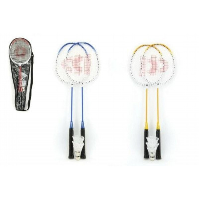 Teddies Badminton sada + 3 košíčky Donnay kov 66cm asst 3 farby v taške Cena za 1ks