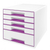 Leitz Zásuvkový box WOW s 5 zásuvkami purpurový