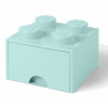 LEGO® úložný box so šuplíkom 250x250x180mm aqua
