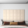 Nástěnné panely 12 ks krémové 30 x 30 cm samet 1,08 m² Krémová 343815
