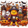 CUKROVÁ TLAČ jedlý obrázok na tortu Cukrová hmota Halloween Macko Pú 1
