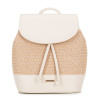Dámsky ruksak z výpletu krémovo-béžový 100-4Y-411-90