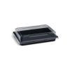 Wimex Miska na Sushi, PET čierna 185 x 127 x 20 mm + viečko, 400 sád