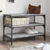 Lavička na topánky sivá sonoma 70x38,5x49 cm kompozitné drevo-ForU-839041