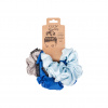 Scrunchies satine blue set