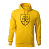 DRAGOWA pánska mikina s kapucňou slovenský znak, žltá 320g/m2 - XL