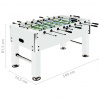 vidaXL Stolný futbal oceľ 60 kg 140x74,5x87,5 cm biely - Biela - 847-142758