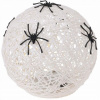 DEKORATÍVNA GUĽA S LED PAVÚKOM 15 CM HALLOWEEN BIELA
