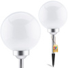 SOLÁRNA LED ZÁHRADNÁ LAMPA WHITE BALL 20CM TEPLÁ BIELA 3500K + RGB