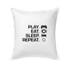 Play Eat Sleep Repeat game - Vankúš 50x50 - 50x50 - Vrátane výplne ( Biela )