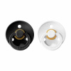 BIBS Colour okrúhle cumlíky z kaučuku 2ks - black/white - Veľkosť 2 (6–18mesiacov)