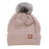 Zimná čiapka Star s chlpáčkovým brmbolcom - béžová Baby Nellys