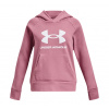 Under Armour Girls' UA Rival Fleece Big Logo Hoodie - pink/white - Ružový