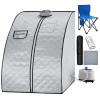 tectake 405923 mobilná parná sauna thermaluxe ii, 1000 w, 15 teplotných stupňov - sivá / modrá