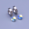 Náušnice z chirurgickej ocele Swarovski rivoli 8mm - výber farieb Crystal AB (meniace)