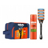 GILLETTE Darčeková sada: Fusion holiaci strojček + 4 hlavice + Fusion gél 200 ml