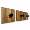 Nástenný vešiak KVADRAT olejovaný dub - 3 kusy