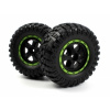 BlackZon Smyter DB/DT 4WD: Pneu s diskami DT/DB (čierna/zelená) 1:12