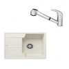 SET402 - Gránitový drez Blanco Zia 40 S biela soft + Kuchynská batéria Rosan King J385001 chróm