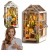 Sada ROBOTIME Book Nook Gardenhouse DIY Miniatúrna záhrada s LED