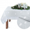 Obrús na stôl - Obrus 180 x 140 cm Obdĺžnik (Vianočné prestieranie lesklé 140x180 biele)