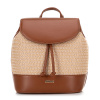 Dámsky ruksak z výpletu hnedo-béžový 100-4Y-411-95