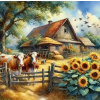 NORIMPEX Diamantové maľovanie Dom na farme 30 x 40 cm