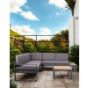 Avida Design Záhradná rohová sedacia súprava Loreto Grey pre 5 osôb so stolíkom – hliník, sivá