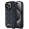 Karl Lagerfeld PU kožený zadný kryt Monogram Metal Logo Magsafe pre iPhone 15 Pro Max Black